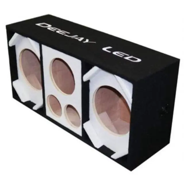 Main image of Two 8-in Woofers Plus Two Tweeters and One Horn White Empty Chuchera Speaker Enclosure - D8T2H1WHITE