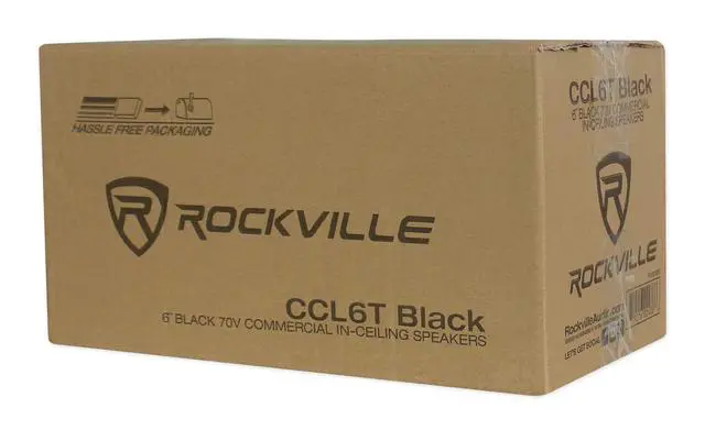Alt view image 6 of 7 - CCL6T Black 70V 6" Commercial Ceiling Speakers, 16-Pack | 10W, 5W, 2.5W Transformer Terminal Connections, Flush Mount Grilles, for PA Announcements, Background Music, Restaurant