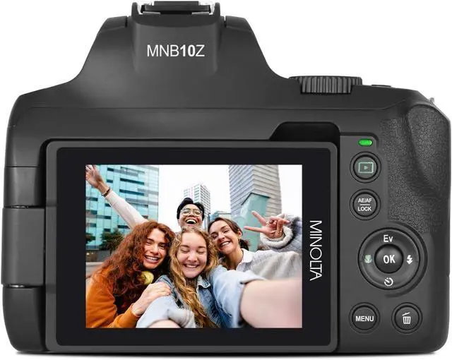 Alt view image 7 of 7 - 64 Mega Pixels Auto Focus Digital Camera with 10x Optical Zoom, 4K Ultra HD Video and Macro Shooting, Bundle with 32 GB Memory Card + Vlogging Tripod + Cleaning kit + More Accessories - Black