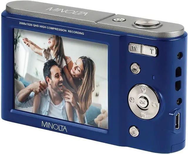 Alt view image 3 of 6 - MND20 44 MP / 2.7K Quad HD Digital Camera (Blue) + 32GB Memory Card + 12 inch Flexible Tripod + Memory Card Wallet + USB Card Reader, SD/microSD + More