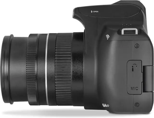 Alt view image 4 of 7 - 64 Mega Pixels Auto Focus Digital Camera with 10x Optical Zoom, 4K Ultra HD Video and Macro Shooting, Bundle with 32 GB Memory Card + Vlogging Tripod + Cleaning kit + More Accessories - Black