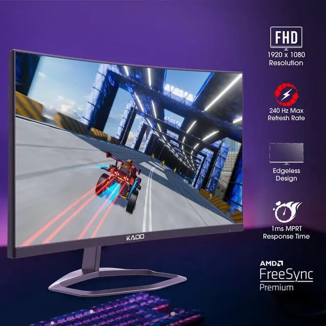 Alt view image 2 of 6 - 2-Pack 24.5" 240Hz 1ms Curved 1500R 1920x1080 Gaming Computer Monitor | AMD FreeSync Premium, Panoramic Gaming Multi-View Split Screen Streaming, VESA Mount HDMI DisplayPort Built-in Speakers