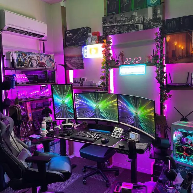 Alt view image 6 of 6 - 2-Pack 24.5" 240Hz 1ms Curved 1500R 1920x1080 Gaming Computer Monitor | AMD FreeSync Premium, Panoramic Gaming Multi-View Split Screen Streaming, VESA Mount HDMI DisplayPort Built-in Speakers