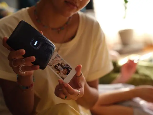 Alt view image 5 of 7 - Instax Mini Link 2 Smartphone Printer Space Blue Instax Mini Twin Pack Instant Film and 20 Sticker Frames - Bundle!