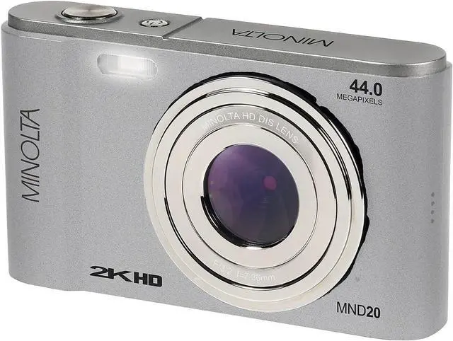Alt view image 3 of 6 - MND20 44 MP / 2.7K Quad HD Digital Camera (Silver) + 32GB Memory Card + 12 inch Flexible Tripod + Memory Card Wallet + USB Card Reader, SD/microSD + More