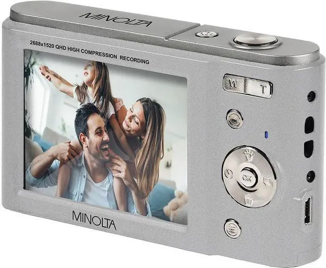 Alt view image 5 of 6 - MND20 44 MP / 2.7K Quad HD Digital Camera (Silver) + 32GB Memory Card + 12 inch Flexible Tripod + Memory Card Wallet + USB Card Reader, SD/microSD + More
