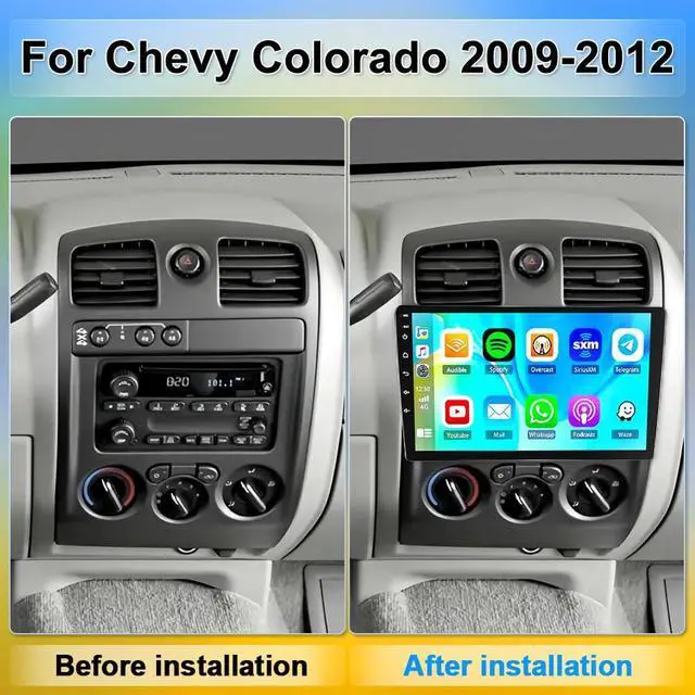 Alt view image 2 of 7 - 4G+64G Car Stereo for Chevy Colorado 2009-2012 with Carplay Android Auto | for 019-12 Colorado Radio w/10.1 Inch HD Touch Screen Bluetooth EQ GPS Navi WiFi DSP Mirror Link SWC Backup Camera Mic