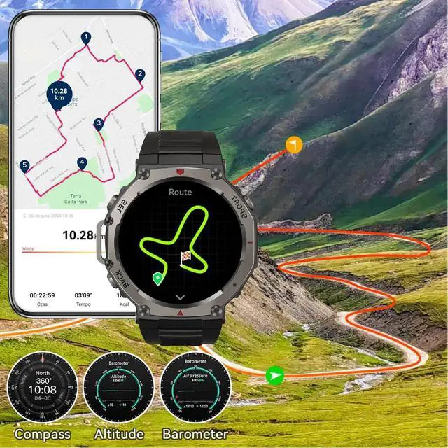 Alt view image 2 of 6 - Mivrass GPS Sports SmartwatchRed