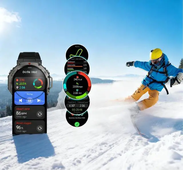 Alt view image 6 of 6 - Mivrass GPS Sports SmartwatchRed