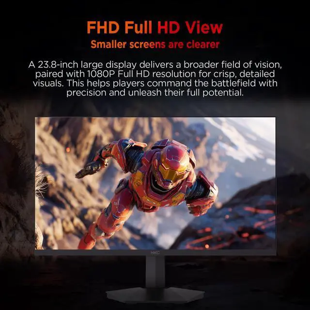 Alt view image 2 of 7 - G24H3D 24"(23.8" viewable) 1920 x 1080 260Hz Gaming Monitor, Full HD Fast IPS Display, 1ms MPRT, 90% DCI-P3, HDR400, HDMI 2.0 + DP 1.4, Hardware Low Blue Light, Tilt Adjustable, VESA Mount Black
