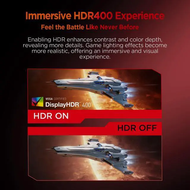 Alt view image 4 of 7 - G24H3D 24"(23.8" viewable) 1920 x 1080 260Hz Gaming Monitor, Full HD Fast IPS Display, 1ms MPRT, 90% DCI-P3, HDR400, HDMI 2.0 + DP 1.4, Hardware Low Blue Light, Tilt Adjustable, VESA Mount Black