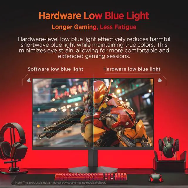 Alt view image 6 of 7 - G24H3D 24"(23.8" viewable) 1920 x 1080 260Hz Gaming Monitor, Full HD Fast IPS Display, 1ms MPRT, 90% DCI-P3, HDR400, HDMI 2.0 + DP 1.4, Hardware Low Blue Light, Tilt Adjustable, VESA Mount Black