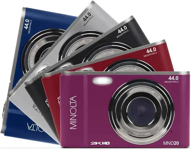 Alt view image 6 of 6 - MND20 44 MP / 2.7K Quad HD Digital Camera (Black) + 32GB Memory Card + 12 inch Flexible Tripod + Memory Card Wallet + USB Card Reader, SD/microSD + More