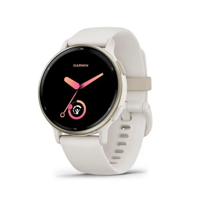 Alt view image 2 of 7 - Vivoactive 5 Fitness Tracker Smart Watch for Women & Men with Cream Gold Aluminum Bezel & Ivory Case and Silicone Band with 11 Days Battery Life and Bright 1.2 AMOLED Touchscreen Display