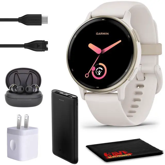 Main image of Vivoactive 5 Fitness Tracker Smart Watch for Women & Men with Cream Gold Aluminum Bezel & Ivory Case and Silicone Band with 11 Days Battery Life and Bright 1.2 AMOLED Touchscreen Display