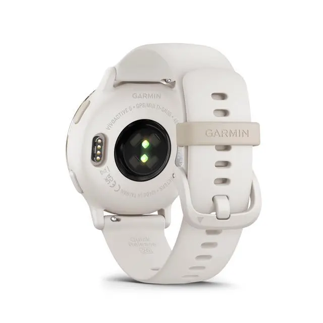 Alt view image 7 of 7 - Vivoactive 5 Fitness Tracker Smart Watch for Women & Men with Cream Gold Aluminum Bezel & Ivory Case and Silicone Band with 11 Days Battery Life and Bright 1.2 AMOLED Touchscreen Display