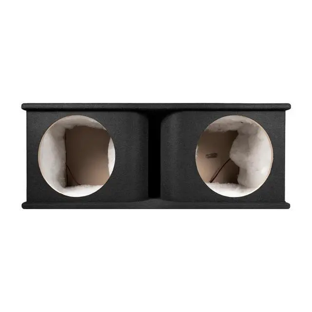 Alt view image 4 of 7 - QPower Dual 12" Horn-Ported Car Audio Subwoofer Box, 5/8" MDF, Black Carpet | 2.0 Cu Ft per Sub Vented Design for Vehicle Stereo and Deep Bass Sound Systems