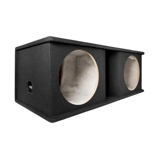 Alt view image 5 of 7 - QPower Dual 12" Horn-Ported Car Audio Subwoofer Box, 5/8" MDF, Black Carpet | 2.0 Cu Ft per Sub Vented Design for Vehicle Stereo and Deep Bass Sound Systems