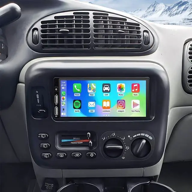 Main image of 4+64G 6.86" Double Din Car Stereo Radio for Dodge Grand Caravan 1987-2000 | Wireless CarPlay & Android Auto Touchscreen Head Unit,Android 15 Radio,GPS WiFi Mirror Link Backup Camera FM DSP SWC