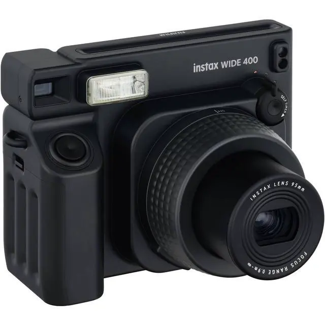 Alt view image 7 of 7 - INSTAX Wide 400 Instant Camera (Black) Case Bundle | For Parties, Events & Instant Photos | Includes Cleaning Cloth