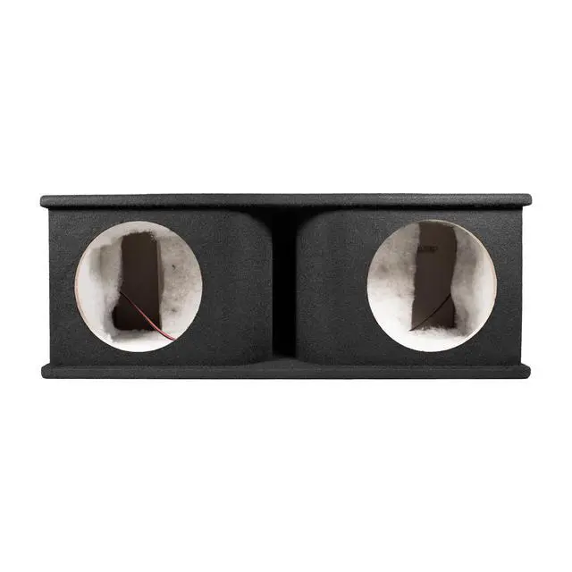 Alt view image 4 of 7 - QPower Dual 10 Inch Horn Ported Subwoofer Box Enclosure, 5/8" MDF Car Audio Speaker Box, 1.2 Cubic Feet Per Sub Vented Design, Black Carpet Finish