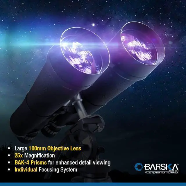 Alt view image 2 of 7 - Gladiator Astronomy Binoculars for Adults High-Powered Zoom with Tripod Adapter and Rubber Armor for Stargazing, Bird Watching & Wildlife Viewing