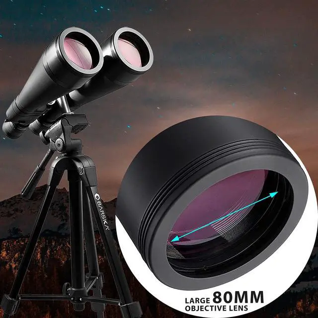 Alt view image 3 of 7 - Gladiator Astronomy Binoculars for Adults High-Powered Zoom with Tripod Adapter and Rubber Armor for Stargazing, Bird Watching & Wildlife Viewing