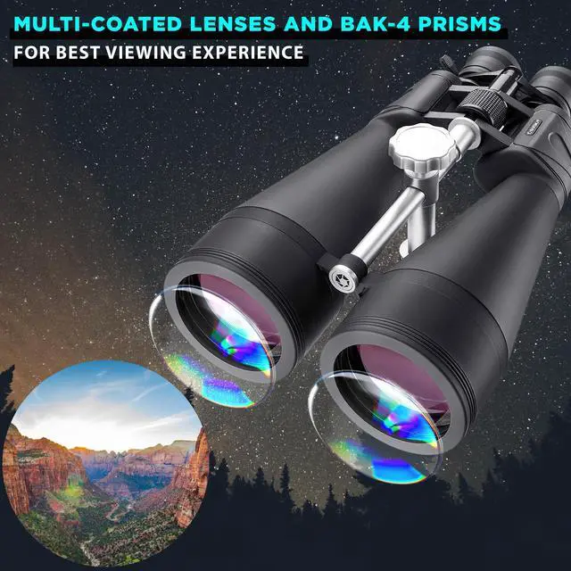 Alt view image 6 of 7 - Gladiator Astronomy Binoculars for Adults High-Powered Zoom with Tripod Adapter and Rubber Armor for Stargazing, Bird Watching & Wildlife Viewing