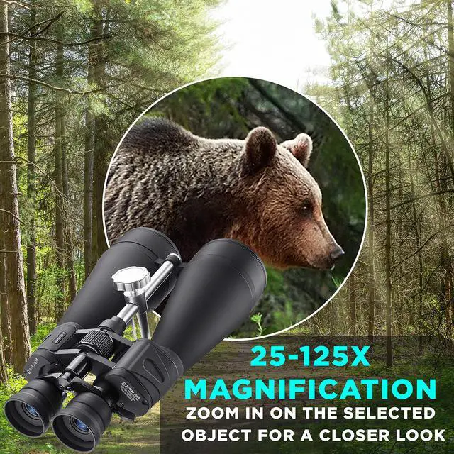 Alt view image 4 of 7 - Gladiator Astronomy Binoculars for Adults High-Powered Zoom with Tripod Adapter and Rubber Armor for Stargazing, Bird Watching & Wildlife Viewing