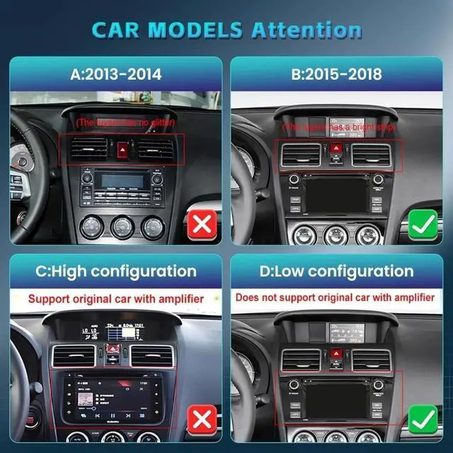 Alt view image 2 of 6 - 4+64G Android 13 Car Stereo Radio for Subaru Forester Impreza WRX XV 2015-2018, 9 inch Touch Screen Stereo with Wireless Carplay Android Auto Car Radio Bluetooth Stereo WiFi AHD Backup Camera SWC