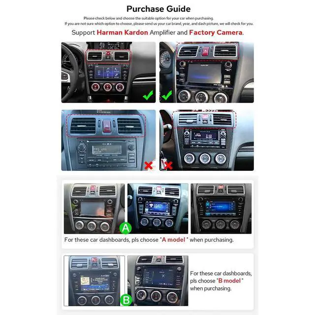 Alt view image 2 of 6 - Android 13 Car Radio Upgrade for Subaru Forester Impreza WRX XV 2015-2018, 9 inch Touch Screen Double Din Stereo with Wireless Carplay Android Auto Bluetooth GPS Navi FM AHD Backup Camera SWC, 2+32G