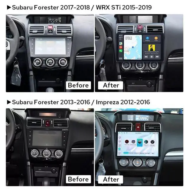 Alt view image 3 of 6 - Android 13 Car Radio Upgrade for Subaru Forester Impreza WRX XV 2015-2018, 9 inch Touch Screen Double Din Stereo with Wireless Carplay Android Auto Bluetooth GPS Navi FM AHD Backup Camera SWC, 2+32G