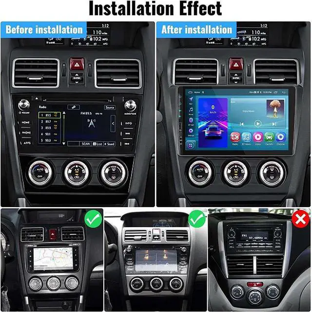 Alt view image 4 of 6 - Android 13 Car Radio Upgrade for Subaru Forester Impreza WRX XV 2015-2018, 9 inch Touch Screen Double Din Stereo with Wireless Carplay Android Auto Bluetooth GPS Navi FM AHD Backup Camera SWC, 2+32G