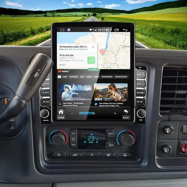 Main image of Double Din Car Stereo for Cadillac Escalade EXT 2002-2006 with Wireless CarPlay and Android Auto, 9.7 Inch Touchscreen Android 13 Car Radio Support GPS Bluetooth WiFi FM RDS Mirror Link Backup Camera