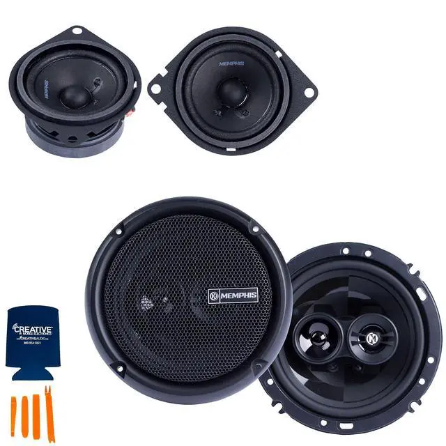 Alt view image 2 of 6 - 1 Pair PRX27 2.75" Coaxial Speakers and 1 Pair PRX603 6.5" 3-Way Coaxial Power Reference Series Speakers
