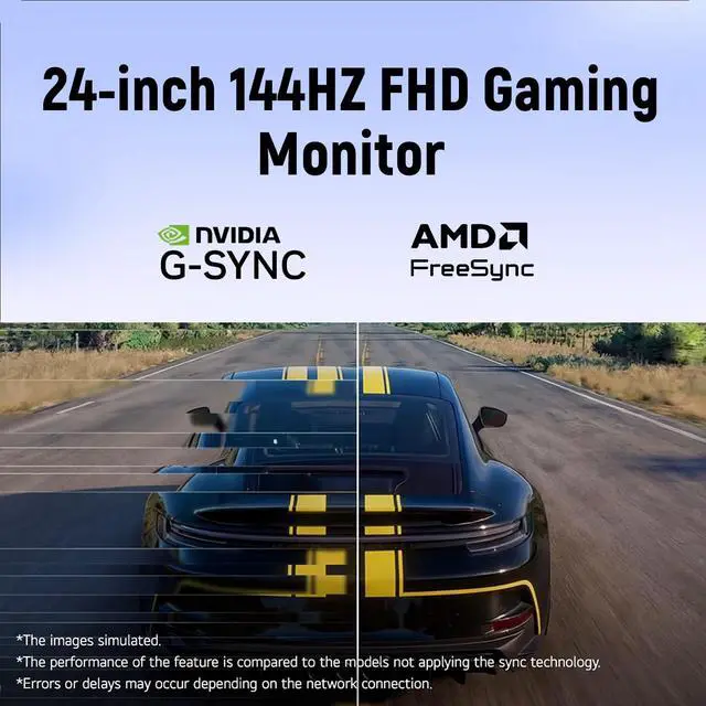 Alt view image 6 of 7 - 24" Gaming Monitor, Full HD 1080p IPS Display, 144Hz Refresh Rate, 1ms MBR, NVIDIA G-Sync Compatible & AMD FreeSync, HDR10 sRGB 99%, Built-in Speakers, HDMI& DP, Height & Tilt Adjustable Stand