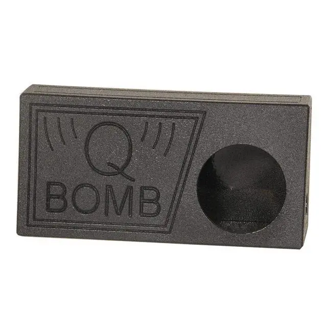 Alt view image 2 of 7 - QPower QBomb Single 10" Vented Subwoofer Box, Black Bedliner, 2-Pack | Wood Look Laminate Finish, No Rear Panel for Cord Access, Square Openings, Holds Fabric Bins, Assembly Required