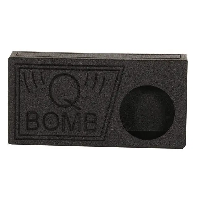 Alt view image 3 of 7 - QPower QBomb Single 10" Vented Subwoofer Box, Black Bedliner, 2-Pack | Wood Look Laminate Finish, No Rear Panel for Cord Access, Square Openings, Holds Fabric Bins, Assembly Required