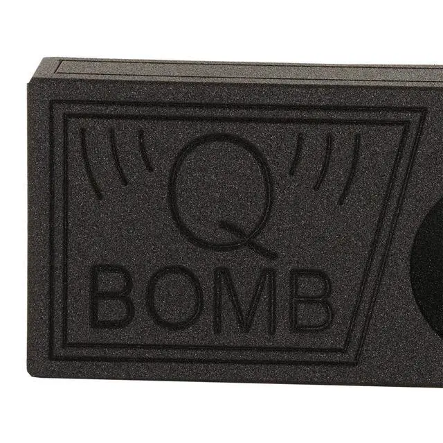 Alt view image 4 of 7 - QPower QBomb Single 10" Vented Subwoofer Box, Black Bedliner, 2-Pack | Wood Look Laminate Finish, No Rear Panel for Cord Access, Square Openings, Holds Fabric Bins, Assembly Required