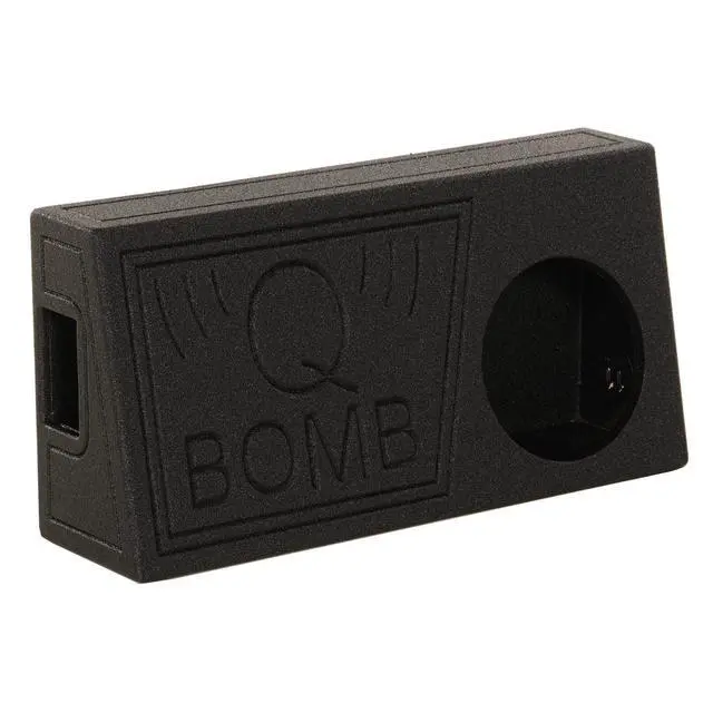 Alt view image 7 of 7 - QPower QBomb Single 10" Vented Subwoofer Box, Black Bedliner, 2-Pack | Wood Look Laminate Finish, No Rear Panel for Cord Access, Square Openings, Holds Fabric Bins, Assembly Required