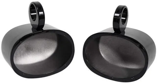 Alt view image 2 of 6 - MAC69B Pair 6x9 Polished Black Wakeboard Tower Enclosures | 6061 Aircraft Grade, Waterproof, Internally Wired, Universal Clamp Fits 2"-2.5" Towers, Mounting Hardware Included