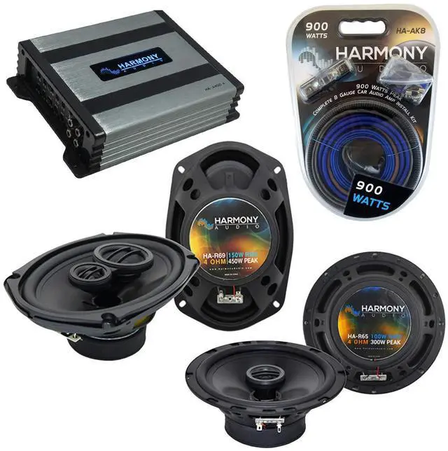 Main image of Speaker Amp Bundle Fits Pontiac G6 2005-08 R65 R69 HA-A400.4 | 6.5 and 6x9 upgrade pairs, complete car amplifier sound system, 4-channel power package