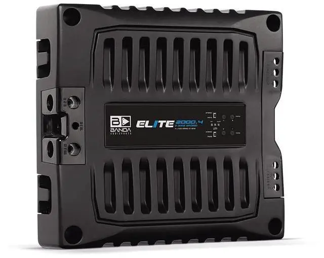 Main image of Elite 2000.4-2000 Watt Amp 4 Channel, 1 Ohm Full Range Car Audio Amplifier, 2000W RMS Class D,12.6 Volts, High Efficiency Car Amplifier for Subwoofers & Speakers