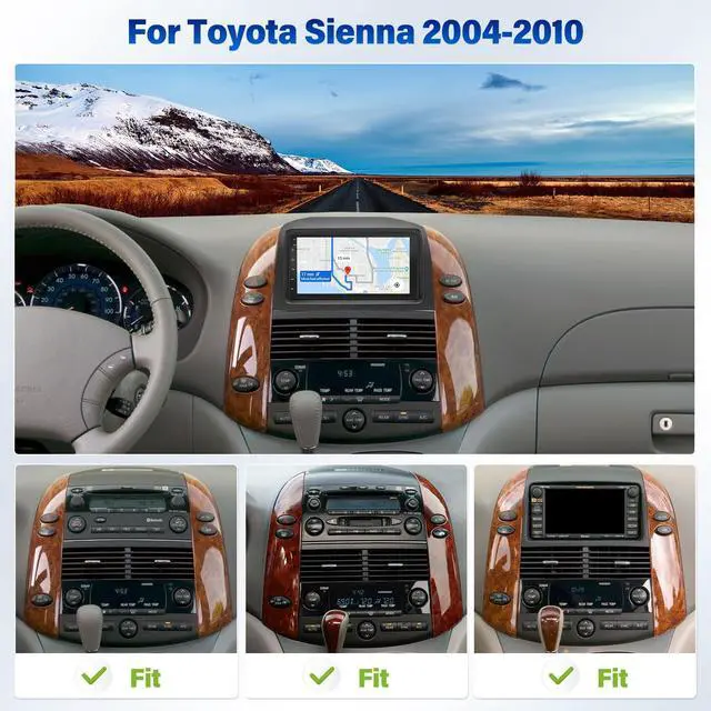 Alt view image 2 of 7 - Car Radio for Toyota Sienna 2004 2005 2006 2007 2008 2009 2010 with Wireless Carplay Android Auto, Android 13 7inch Touch Screen for Sienna Upgrade Stereo Support Bluetooth GPS WiFi AHD Backup Camera