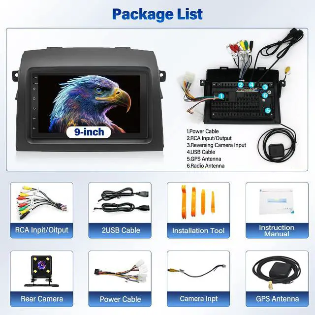 Alt view image 7 of 7 - Car Radio for Toyota Sienna 2004 2005 2006 2007 2008 2009 2010 with Wireless Carplay Android Auto, Android 13 7inch Touch Screen for Sienna Upgrade Stereo Support Bluetooth GPS WiFi AHD Backup Camera
