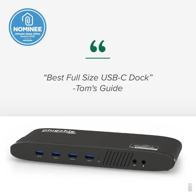 Alt view image 6 of 7 - Universal Laptop Docking Station, 4K Dual Monitor, DisplayPort or HDMI, Windows Mac or ChromeOS Laptops, USB-C or USB 3.0, Adds 2 Displays, Ethernet, Audio, 6 USB Ports