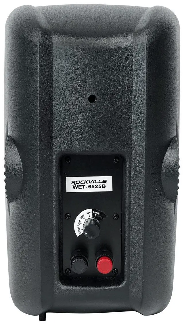 Alt view image 7 of 7 - WET-6525B 6.5" 70V Outdoor Wall Speakers in Black, 4-Pack | IPX55, 8 ohm 40W RMS, Adjustable Taps 30W/15W/7.5W/3.75W, 4-Way Swivel Mounts, Rustproof Aluminum Grills, Vented Enclosure