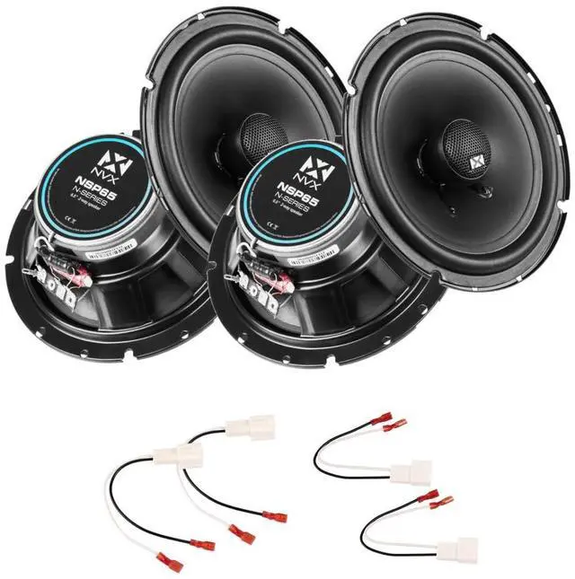 Main image of Complete Speaker Upgrade Kit for Toyota Celica 1994-1999 | Two Pair of 6.5" 2-Way Coaxial Car Speaker Replacement Package with wiring harnesses for easy installation