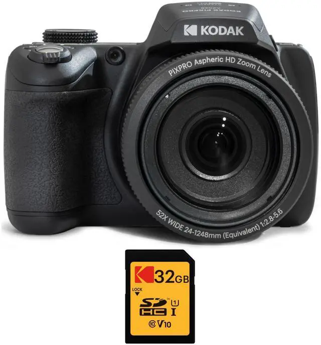 Main image of PIXPRO AZ528 16MP Astro Zoom Digital Camera Bundle (Black) | 32GB Class 10 UHS-I U1 SDHC Memory Card, 3-Inch LCD Display, (2 items)