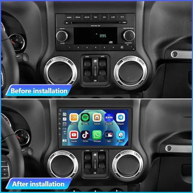 Alt view image 4 of 7 - 4+64G Car Radio for Toyota 4Runner 2003-2009 Sequoia 2003-2007 | for Scion 2004-2016 with CarPlay& Android Auto, 7 in Touchscreen Radio Audio Receivers with WiFi, GPS, Backup Camera